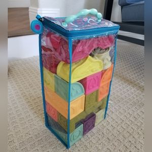 Soft plastic alphabet baby blocks